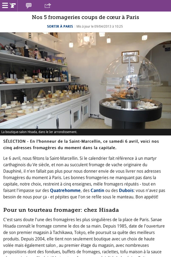 Le Figaro : Nos 5 fromageries coups de cœur à Paris